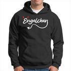 Engelchen Schriftzug Schwarzes Hoodie mit Herzmotiv, Liebe Design