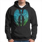 Engelsflügel Herren Hoodie Schwarz His Angel Aufschrift, Geschenk für Ihn