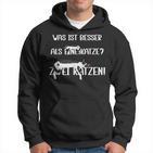 Was Ist Besser Als Eine Katze Zwei Katzen German Hoodie