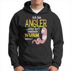 Ich Bin Angler, Willst Du Mein Wurm Sehen Hoodie, Schwarz