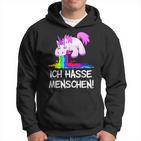 Ich Hasse Menschen Kotzendes Einhorn Unicorn Fun Hoodie