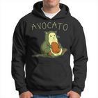 Lustiges Avocato Katzen Hoodie, Wortspiel Schwarzes Hemd