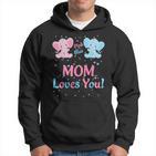 Mutter Geschlecht Offenbaren Elefant Rosa Blau Passende Familie Mutter Hoodie