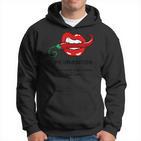 NeuroSpicy Grafik Hoodie mit Feurigem Mund Design - Schwarz