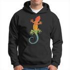 Retro Striped Gecko Cute Gecko Silhouette Vintage Children's Hoodie