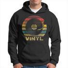 Retro Vinyl Schallplatte Hoodie Design, Schwarz Vintage Musik Tee