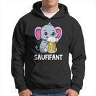 Saufifant Party Elefant Alkohol Bier Saufen Feiern Hoodie