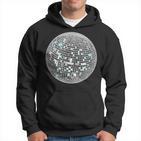 Schwarzes Herren-Hoodie mit 3D-Disco-Kugel-Design, Party-Outfit