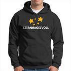 Sternhagelvoll Hoodie, Lustiger Spruch mit Sternen, Schwarz