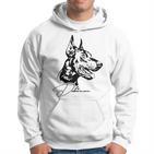 Dobermann Portrait Dog Portrait Dobie Dog White Hoodie