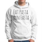 Eat Pasta Run Fasta Spaghetti Noodle Pasta White Hoodie