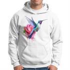 Kolibri-Kunst Rose Tier Bunte Grafik Kolibri Kapuzenpullover