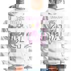 Personalisiertes Einhorn-Geburtstagsshirt Hanna 04, Weiß mit Name & Zahl Hoodie
