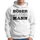 Weißes Hoodie für Herren, Böser Alter Mann Aufdruck, Lustiges Design