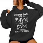 Granddaughter Grandma Weltbester Ich Habe Zwei Titel Papa Und Opa Kapuzenpullover für Damen