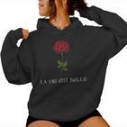 Laie Est Belle Red Rose Retro Flower Soft Grunge Aesthetic Kapuzenpullover für Damen