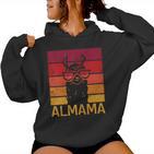 Retro Almama Muttertag Beste Mama Alpaka Kapuzenpullover für Damen