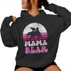 Süßer Mama Bär & Jungtiere Muttertag Rosaintage Retro Groovy Kapuzenpullover für Damen