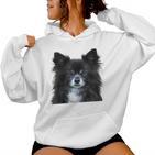 Chihuahua Hund Mama Papa Liebe Haustier Welpe Raglan Kapuzenpullover für Damen