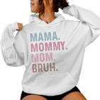 Damen Mama Mama Mama Bruh Lustigintage Groovy Muttertag Für Mama Mit-Ausschnitt Kapuzenpullover für Damen