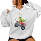 Kinder Geburtstag 6 Jahre Dinosaurier Monster Truck Jungen Mädchen Kapuzenpullover für Damen