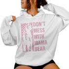 Retro Don't Mess With Mama Bear Lustiger Muttertag Raglan Kapuzenpullover für Damen