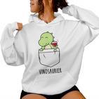 Vinosaur Wine Lover Dinoino Dinosaur Wine Drinker Kapuzenpullover für Damen