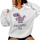Vinosaurus Rex Dino Dinosaur Wine Wine Am Pm Fun Kapuzenpullover für Damen