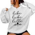 Women's Women's Lebe Liebe Lalle Trinking Slogan Wine S Kapuzenpullover für Damen