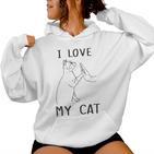 Women's I Love My Cat Kapuzenpullover für Damen