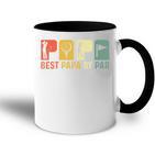 Best Papa By Par Golf Opa Golfer Golfing Dad Retro Tasse Zweifarbig