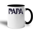 Damen Fisherman Papa Fisher Dad Angelnater Geschenk Mit-Ausschnitt Tasse Zweifarbig