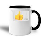 Daumen Hoch X Thumbs Up -Ater Papa Nachricht Dad Message Tasse Zweifarbig