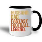 Ehemann Papa Fantasy Football Legend Cooles Ater Herren Raglan Tasse Zweifarbig