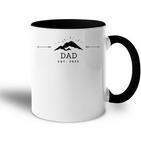 Herren Dad Est 2023 Fels Berg Männer Mann Papa Cool Schwarz Raglan Tasse Zweifarbig