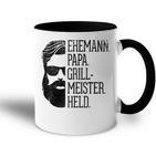 Husann Papa Grillmeister Held Griller Dad Grandpa Gray S Tasse Zweifarbig