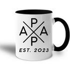 Werdender Papa Est 2023 X Stolzer Papa 2023 Father Father's Day Tasse Zweifarbig