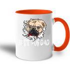 Bester Mops Papa Aller Zeitenintage Tasse Zweifarbig