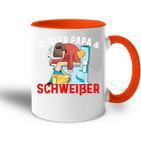 Bester Papa & Schweißer Tasse Zweifarbig