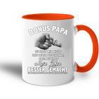 Bonus Papa Beste Stepfather Leben Besser Made Father's Day Tasse Zweifarbig