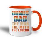 Bonus Papa Der Mann Der Mythos Die Legende Männer Sonnenuntergang Stepdad Tasse Zweifarbig