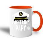 Boot Geschenk Humor Kapitän Opa Segelboot Papa Papi Meer Tasse Zweifarbig