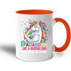 Dadacorn Muscle Unicorn Familienmatching Für Papa-Liebhaber Tasse Zweifarbig