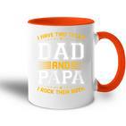 Damen Ich Habe Zwei Titel Papa Und Papa Lustigeratertag Papa Mit-Ausschnitt Tasse Zweifarbig