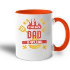 Damen Stand Back Papa Grillt Mit-Ausschnitt Tasse Zweifarbig