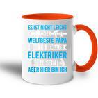 Elektriker Papa Spruch Genialer Elektronikerater Tasse Zweifarbig