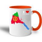 Eritrean Map Flag Tasse Zweifarbig