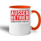 With Text Ausser Betriebs Tasse Zweifarbig