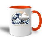 The Great Wave Kanagawa Japanische Kunst Große Welle Tasse Zweifarbig