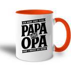 Habe Zwei Titel Papa Opa Rocke Beide Handwerker -Atertag Tasse Zweifarbig